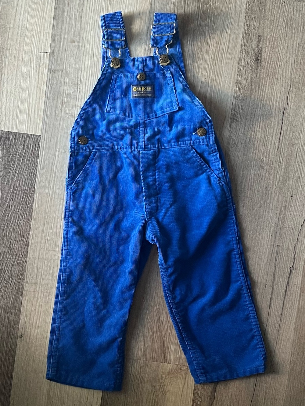 Osh Kosh Vintage Corduroy Overalls Blue size 3 Toddler Made in USA